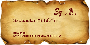 Szabadka Milán névjegykártya