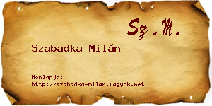 Szabadka Milán névjegykártya